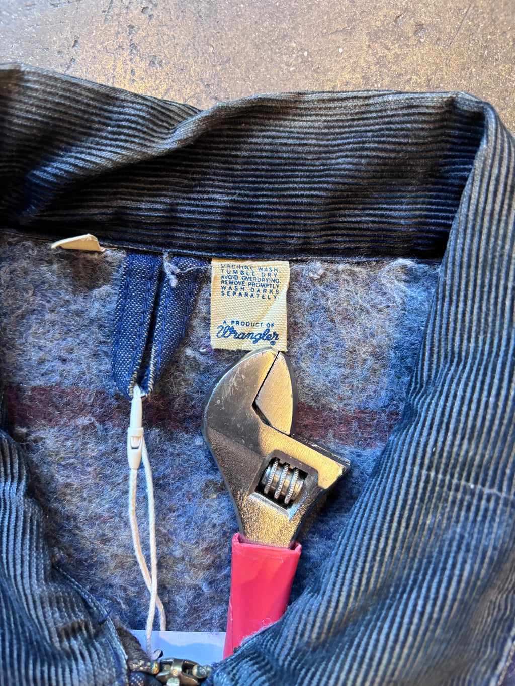 1960s/1970s WRANGLER Blue Bell Zip-Up Blanket Lined Denim Work Jacket Sz. 46 (XL)