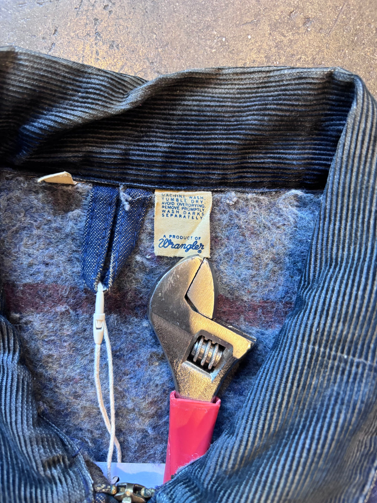1960s/1970s WRANGLER Blue Bell Zip-Up Blanket Lined Denim Work Jacket Sz. 46 (XL)