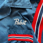 1990s HILTON "Pabst Blue Ribbon PBR" Blue Bowling Shirt Sz. L | Made in USA