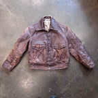 1950s A-2 Style Horsehide Leather Bomber Zip-Up Jacket Sz. M