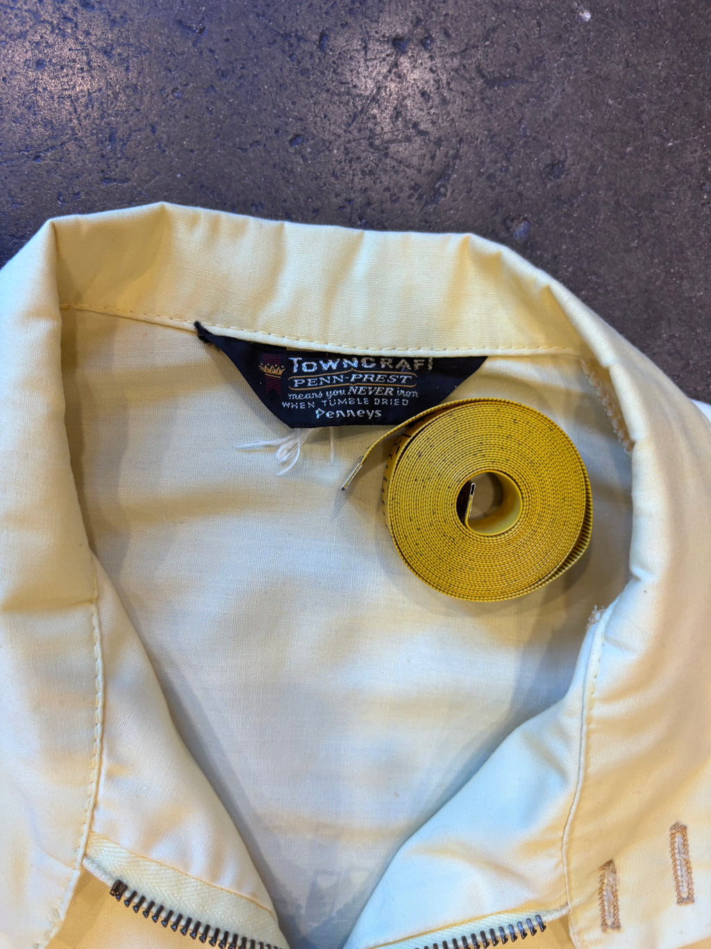 Vintage 1970s TOWNCRAFT PENNYS Light Yellow Herrington Jacket Sz. XL