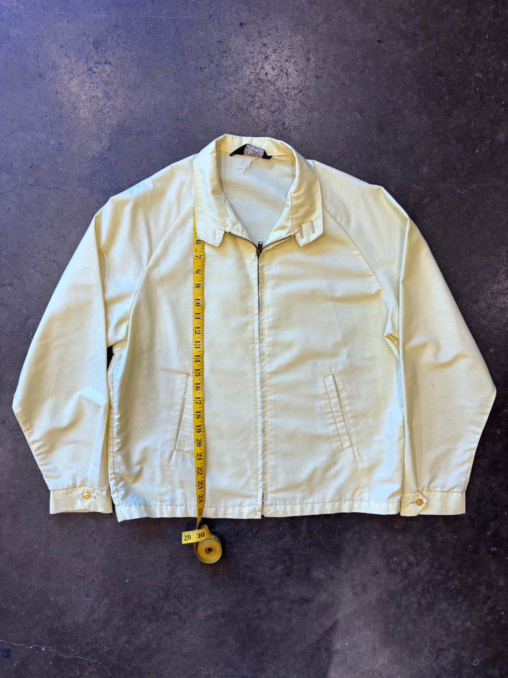Vintage 1970s TOWNCRAFT PENNYS Light Yellow Herrington Jacket Sz. XL