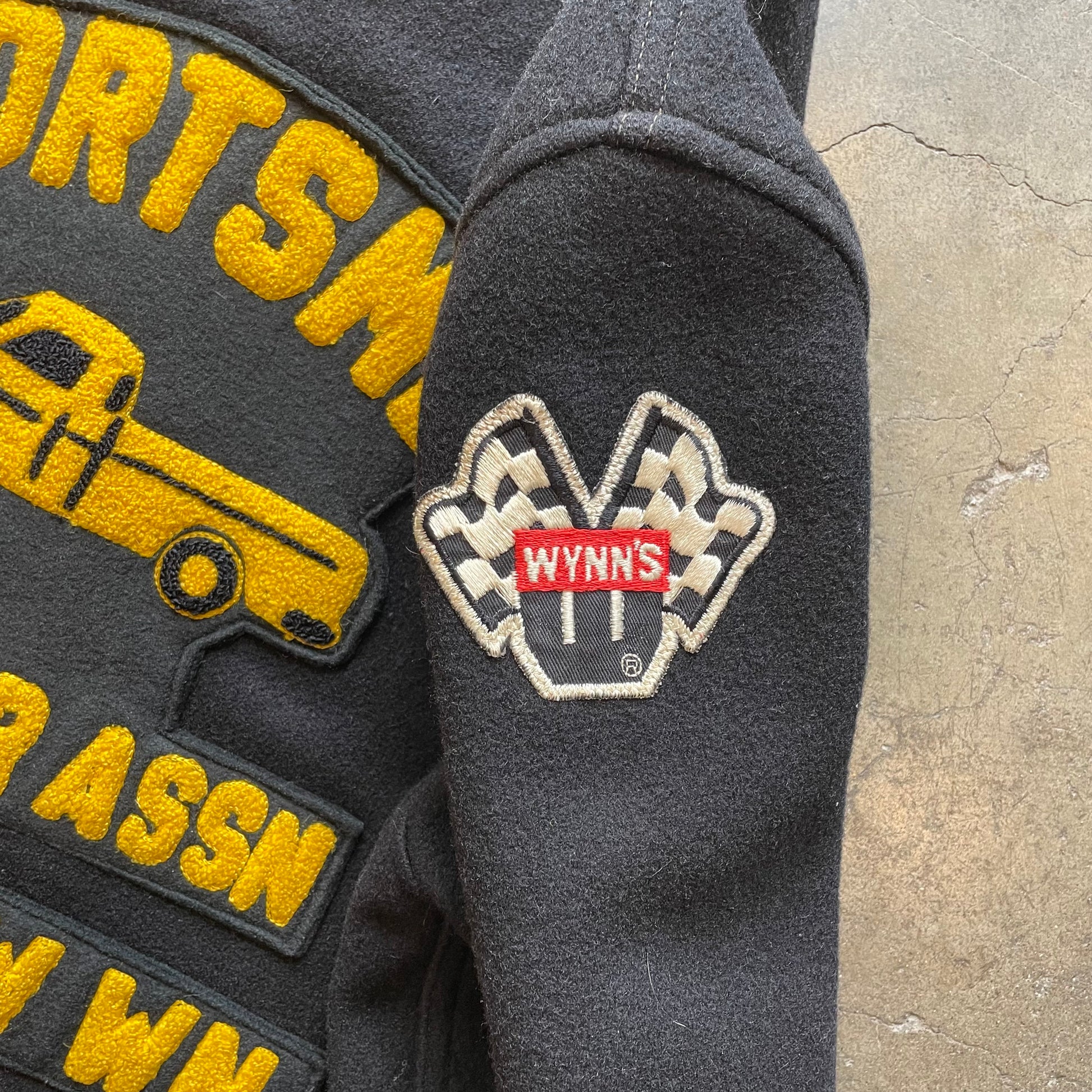 1960s SKOOKUM "Sportsmen" Car Club Black Wool Letterman Jacket Sz. XL | Made in USA