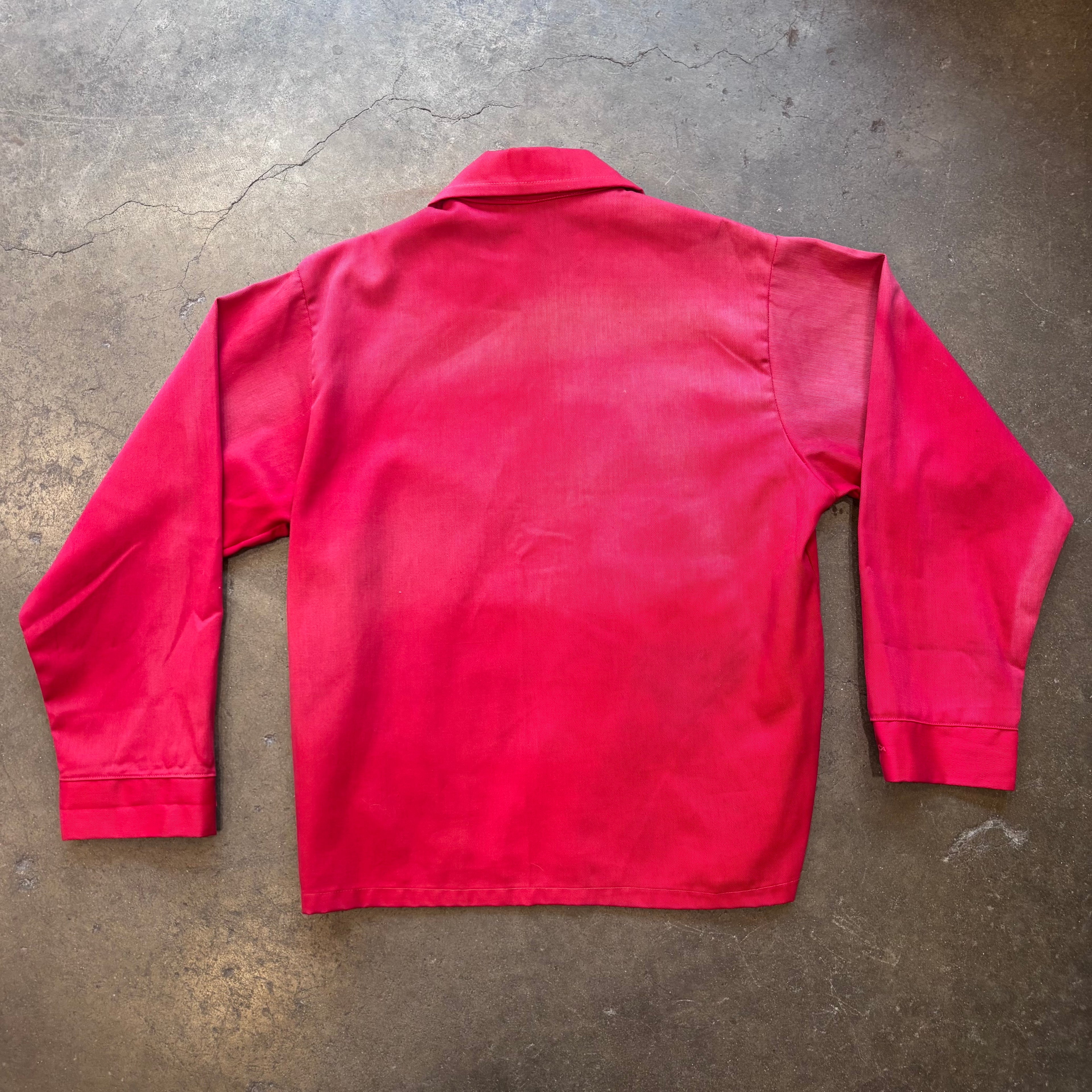 1970s K-BRAND Cotton/Polyester Mack Trucks Red Herrington Work Jacket Sz. L | Made in USA