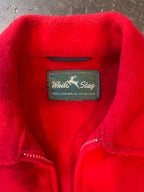 Vintage 1970s WHITE STAG Red Wool Zip-Up Mackinaw Jacket Sz. M