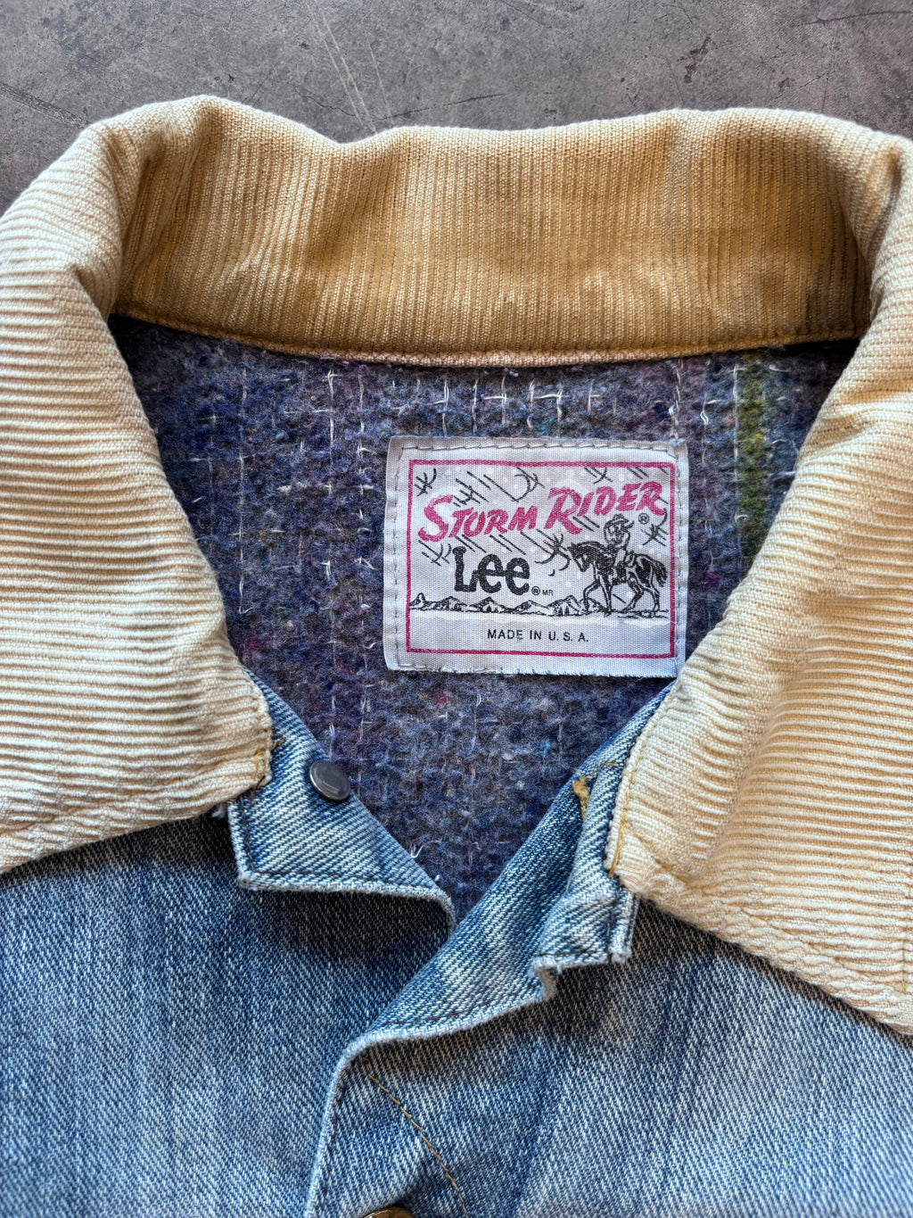 1970s LEE Storm Rider Lined Denim Trucker Jacket Sz. L | Made in USA