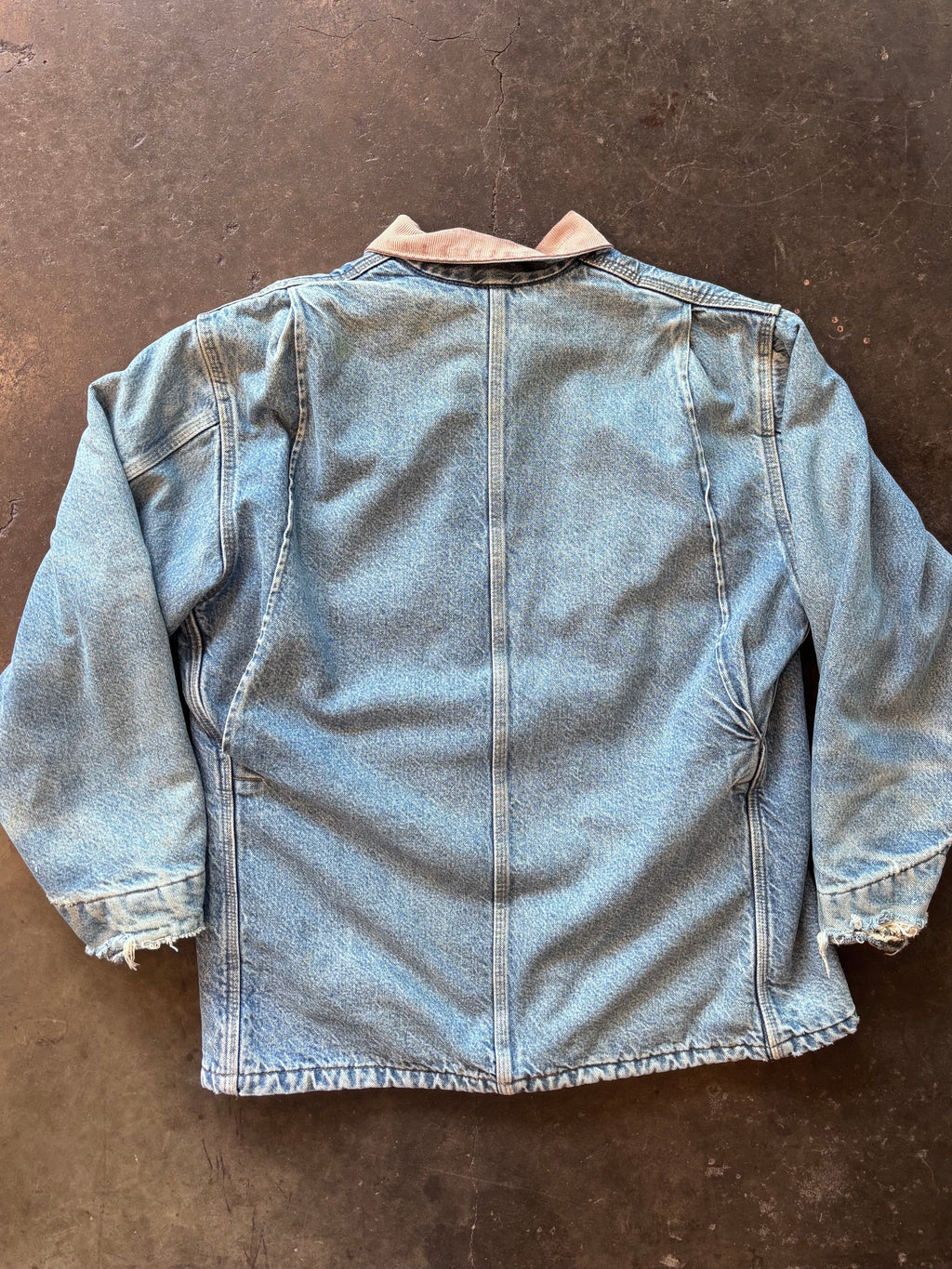 1990s CARHARTT Denim Chore Coat/Jacket Sz. L | Made in USA