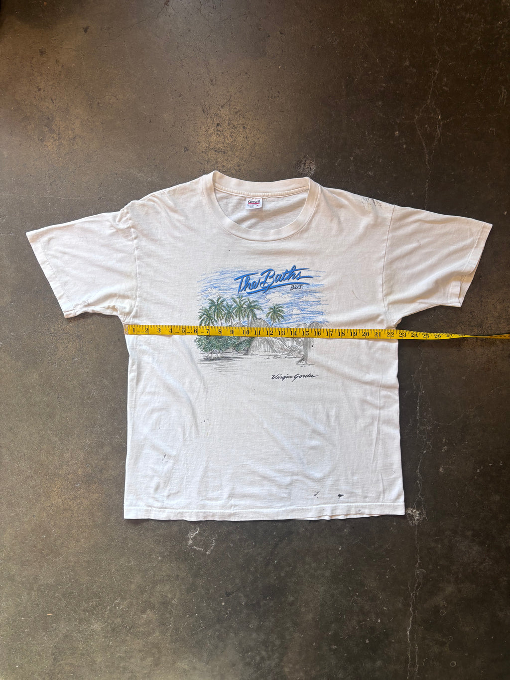 Vintage 1990s 'The Baths, Virgin Gorda' Travel/Tourism T-Shirt Sz. XL