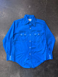 Vintage 1970s MARLBORO Royal Blue Western Shirt Sz. M