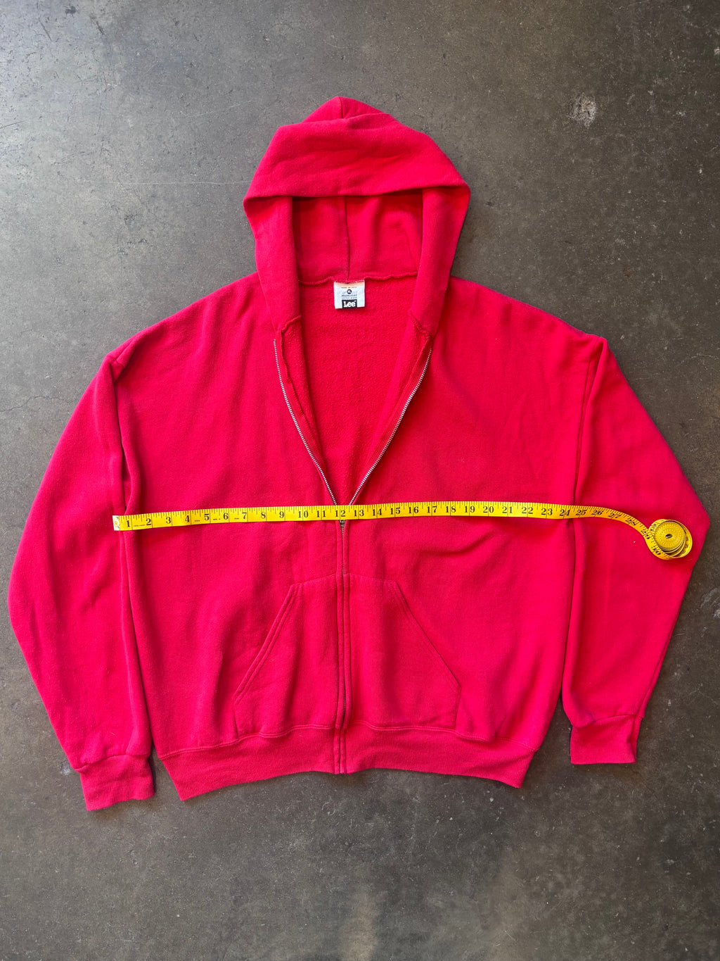 Vintage 1990s LEE Red Zip-Up Hoodie Sweatshirt Sz. XL | Made in USA