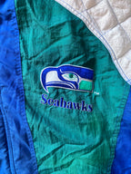 Vintage 1990s Seattle Seahawks STARTER Quarter-Zip Parka Jacket Sz. XL