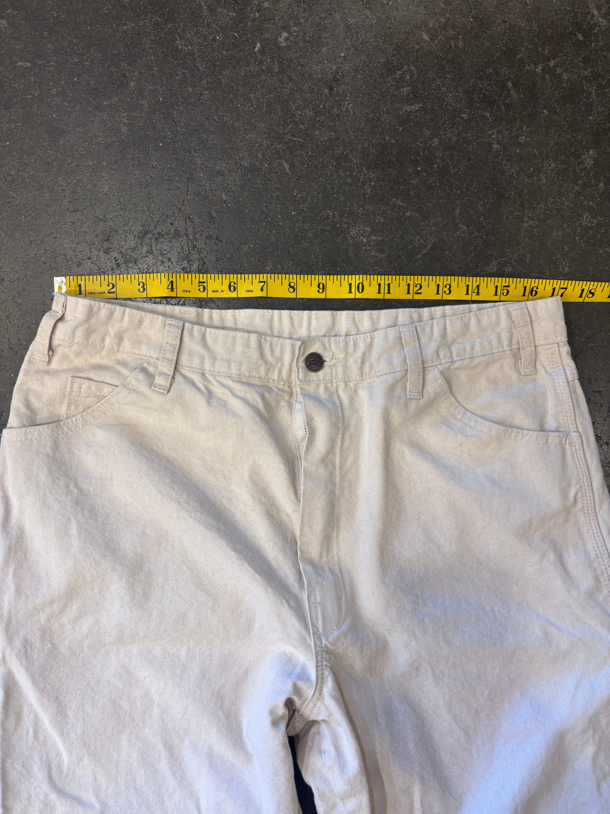 Vintage DICKIES Cream Carpenter Painter Pants Sz. 35" (Measured)