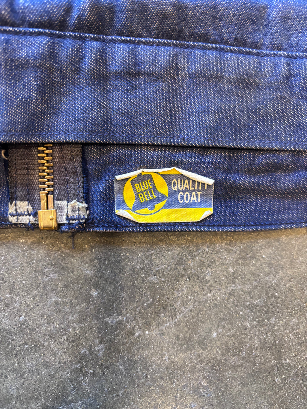 1960s/1970s WRANGLER Blue Bell Zip-Up Blanket Lined Denim Work Jacket Sz. 46 (XL)