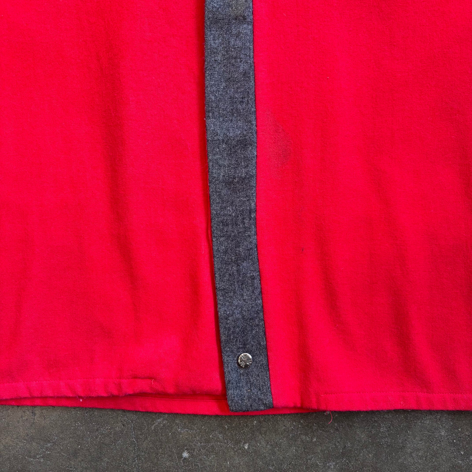 1950s CALIFORNIA SPORTSMAN Wool Red/Charcoal Button-Up Shirt Sz. L