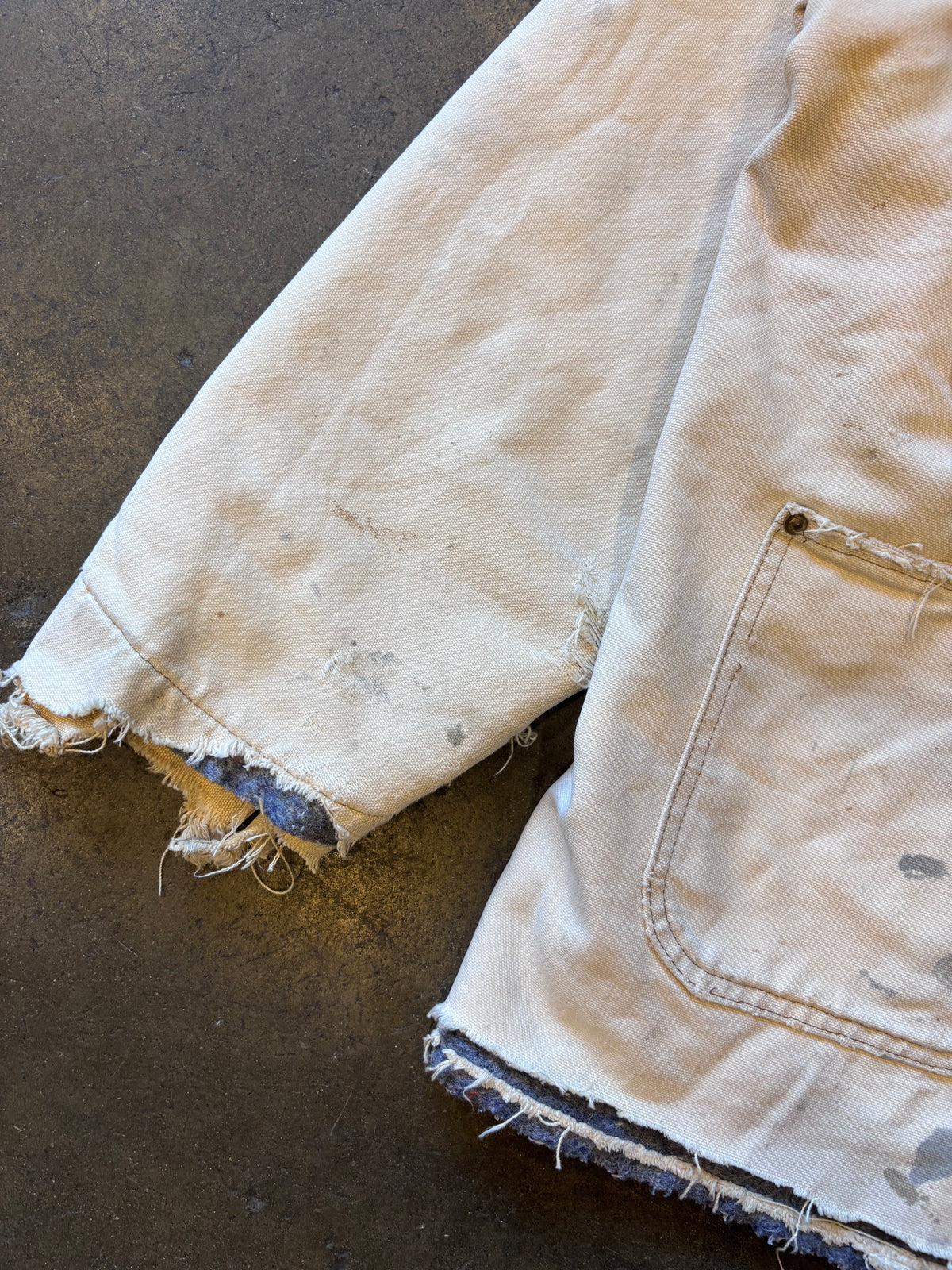 THRASHED | 1989 '100 YR. Anniversary' CARHARTT Chore Coat Sz. M