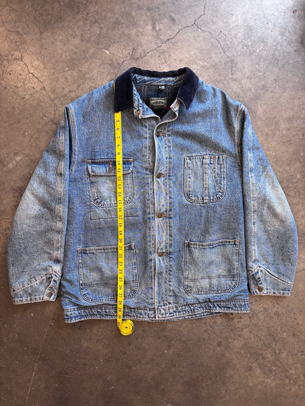 1990s POLO COUNTRY Denim Chore Coat Sz. L | Made in USA