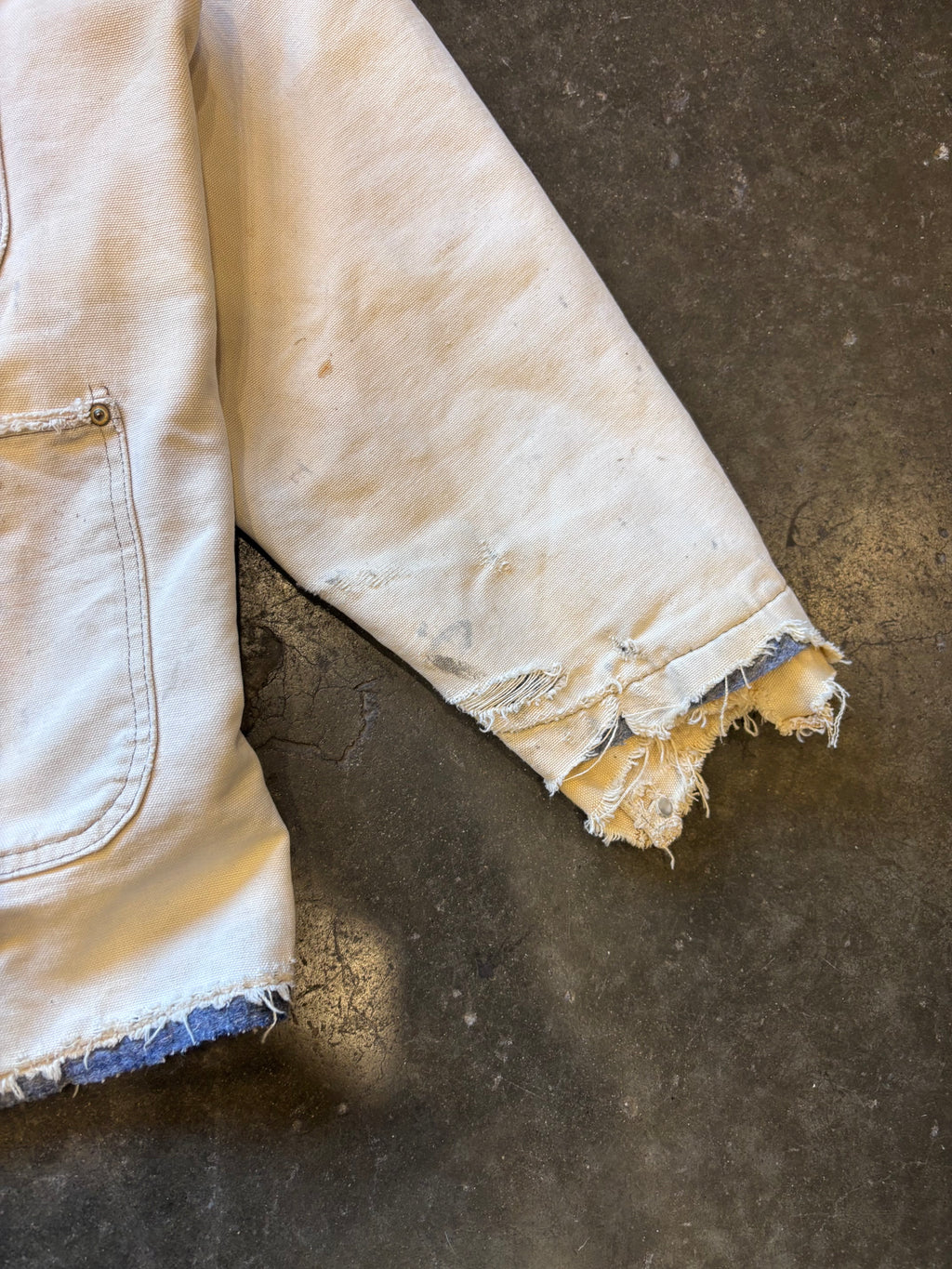 THRASHED | 1989 '100 YR. Anniversary' CARHARTT Chore Coat Sz. M