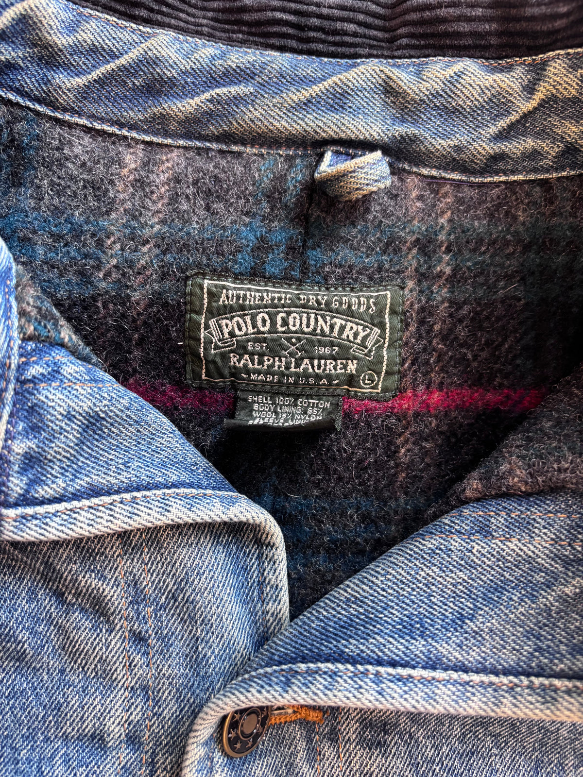 1990s POLO COUNTRY Denim Chore Coat Sz. L | Made in USA