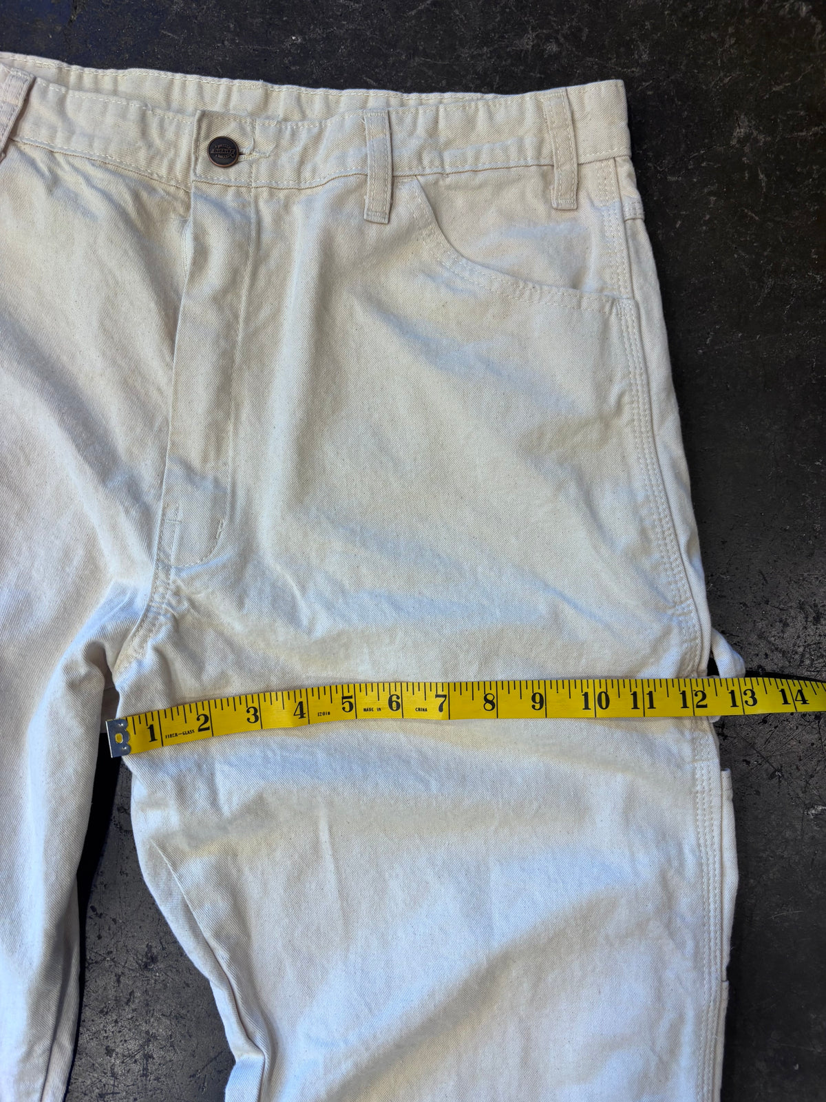 Vintage DICKIES Cream Carpenter Painter Pants Sz. 35" (Measured)
