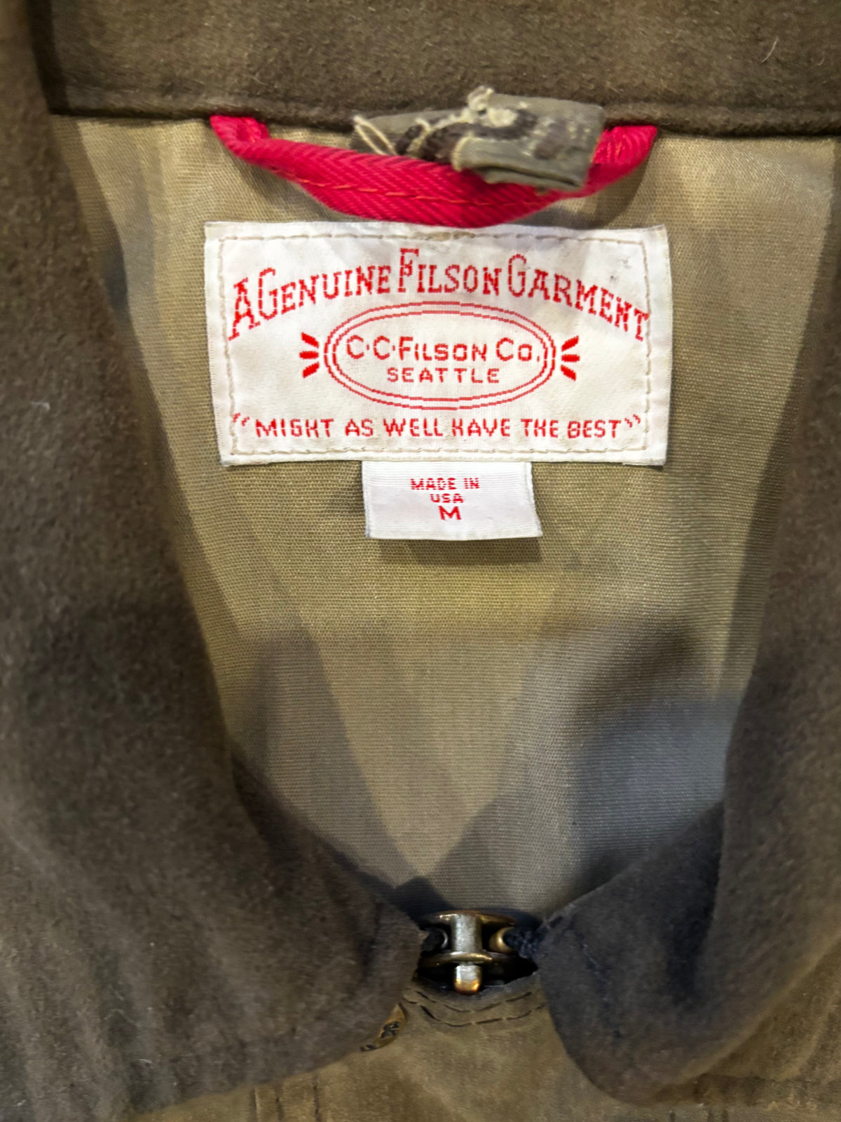 Vintage FILSON Tin Cloth Mile Marker Coat Sz. M