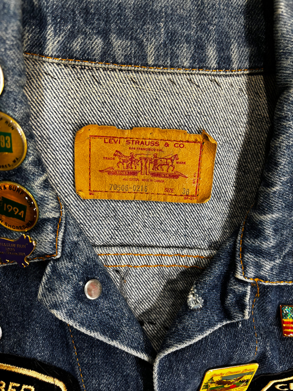 Vintage 1980s LEVI'S Motorcycle Club Denim Jacket Sz M