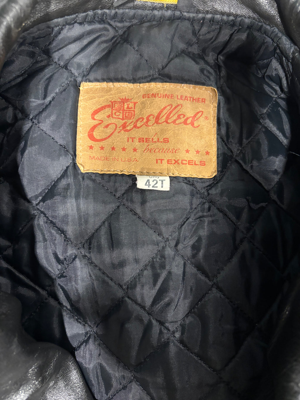 Vintage 1960s EXCELLED LEATHER Motorcycle Jacket Sz. 42(T)