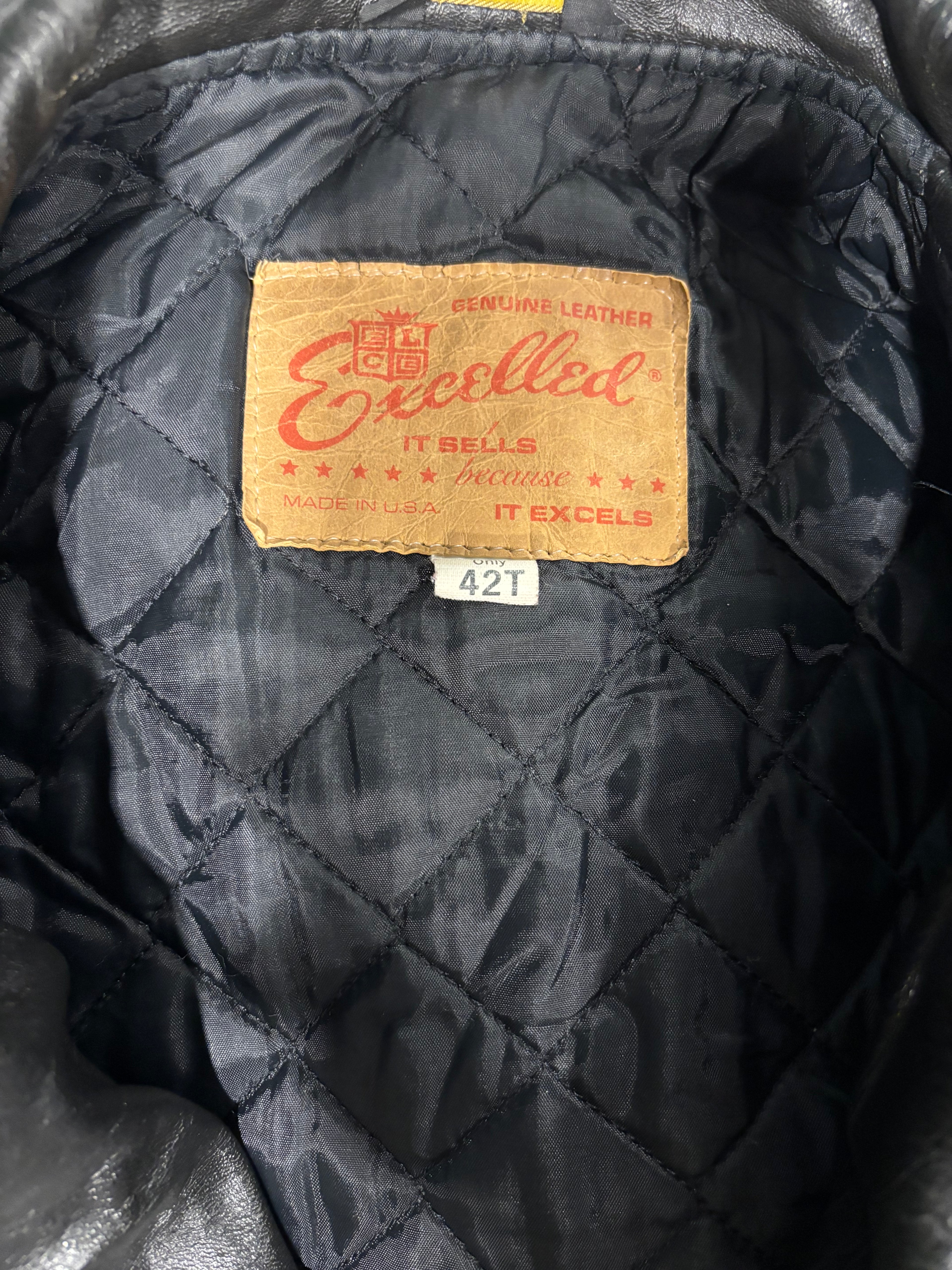 Vintage 1960s EXCELLED LEATHER Motorcycle Jacket Sz. 42(T)