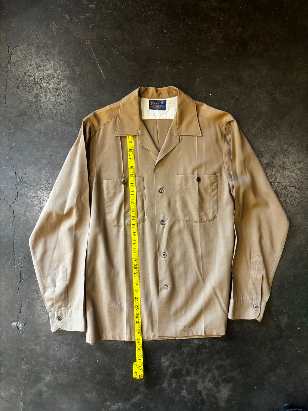 Vintage 1950s PENDLETON Gabardine Loop Collar Button-Up Sz M