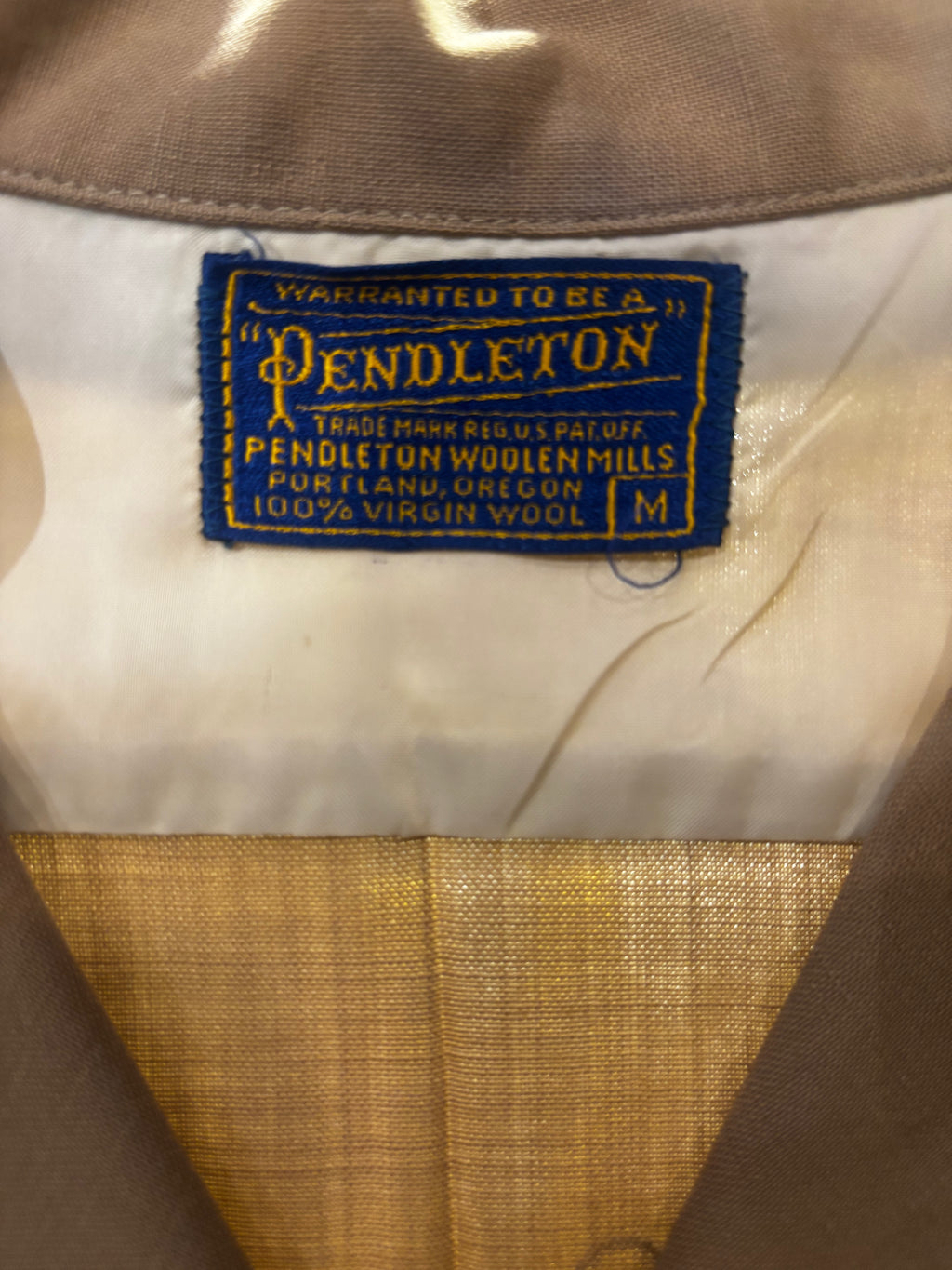 Vintage 1950s PENDLETON Gabardine Loop Collar Button-Up Sz M