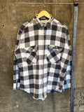Vintage 1990s St. JOHN'S BAY Heavy B&W Plaid Cotton Flannel Sz. XL