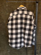 Vintage 1990s St. JOHN'S BAY Heavy B&W Plaid Cotton Flannel Sz. XL