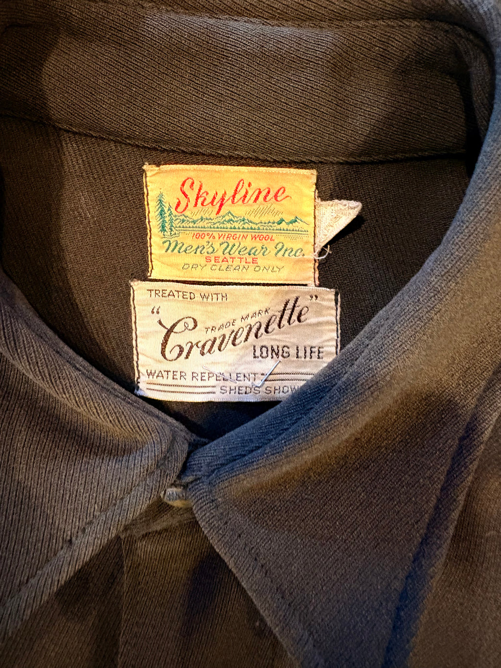 Vintage 1950s Skyline Seattle Gabardine Wool Whipchord Cruiser Jacket Sz. L