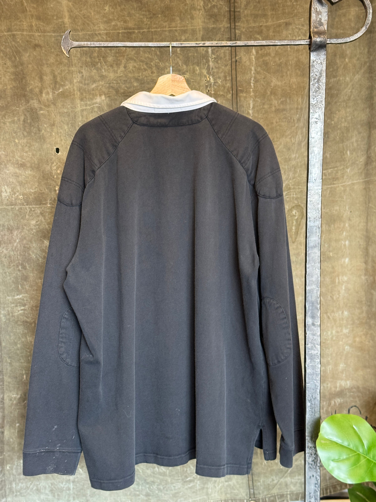 Vintage 1990s RALPH LAUREN POLO Black Rugby Shirt Sz. 2XL