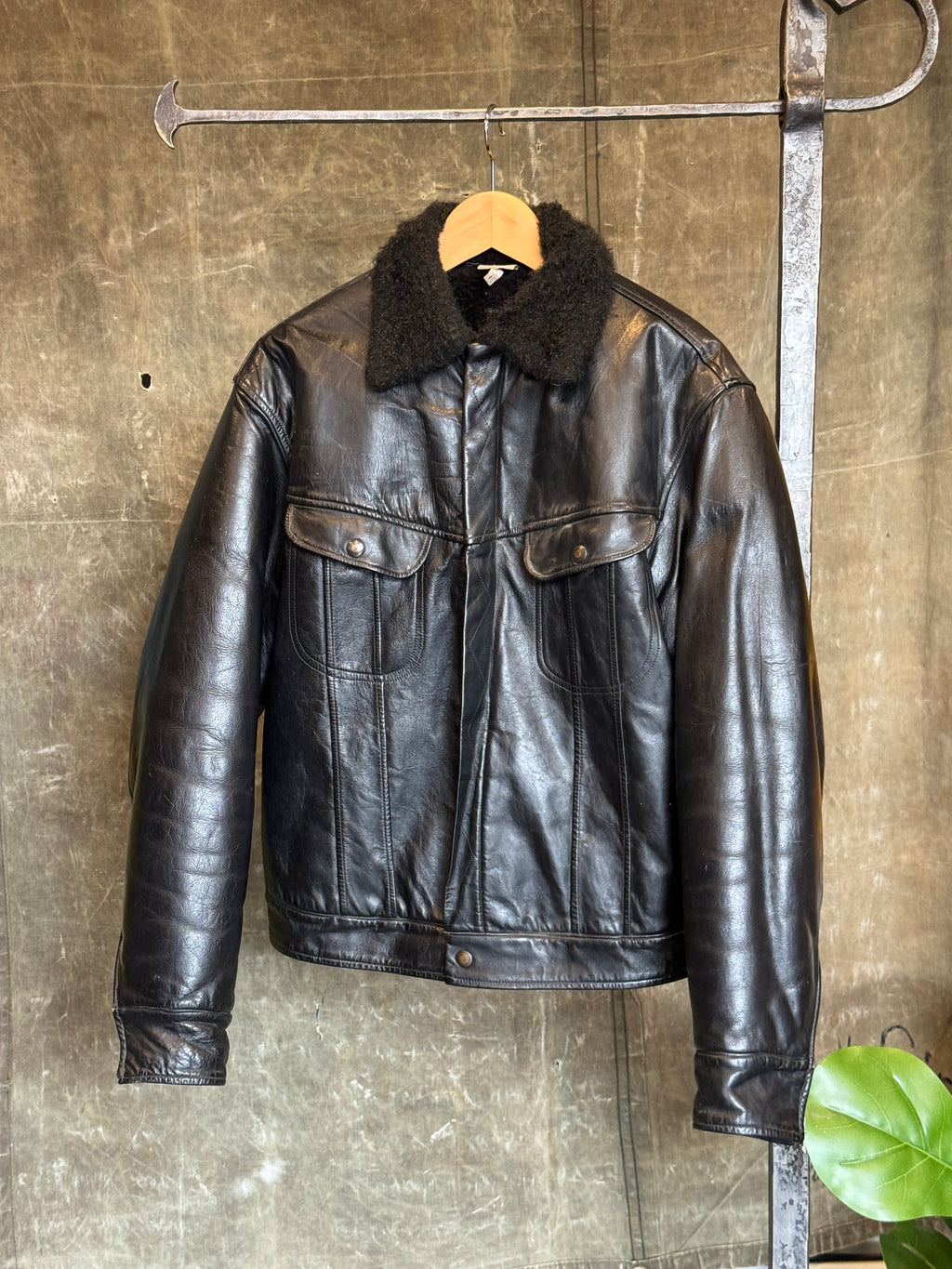 Vintage 1960s PARR OF ARIZONA Black Leather Bomber Jacket Sz. L | Made in USA