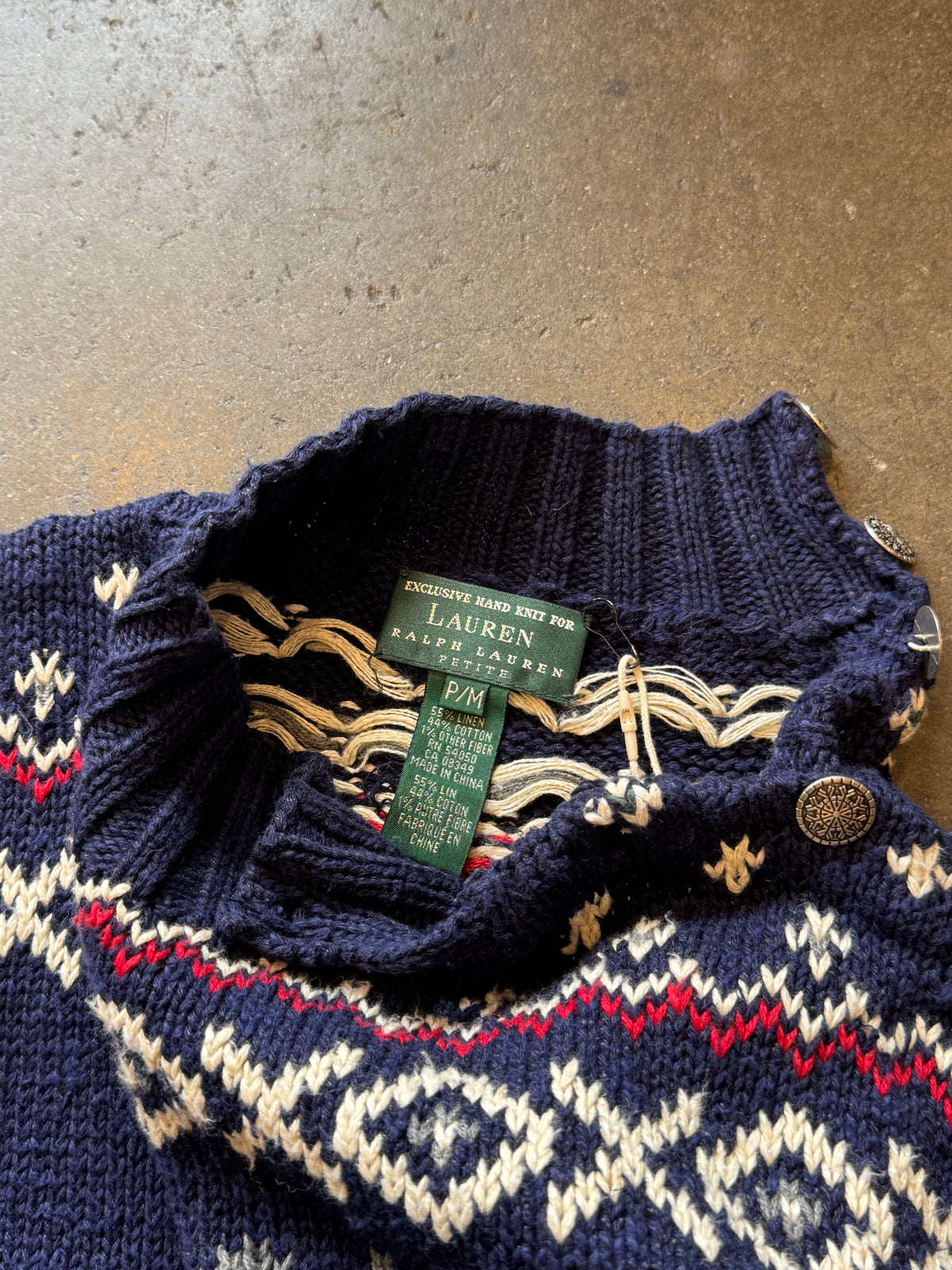 Vintage LAUREN RALPH LAUREN Skiing Novelty Festive Knitted Sweater Sz. M