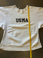 Vintage CHAMPION 'USMA' Grey Reverse Weave Sweatshirt Sz. L/XL