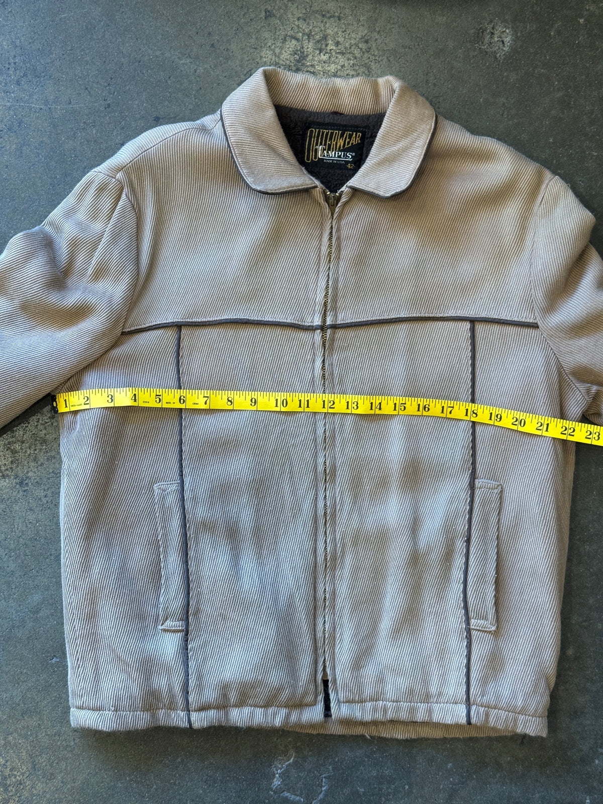 Vintage 1960s CAMPUS Outerwear Zip-Up Jacket Sz. 42 (L)