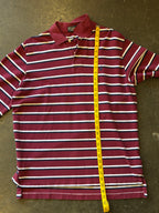 Vintage 1990s POLO RALPH LAUREN Striped Burgundy Shirt Sz. XL