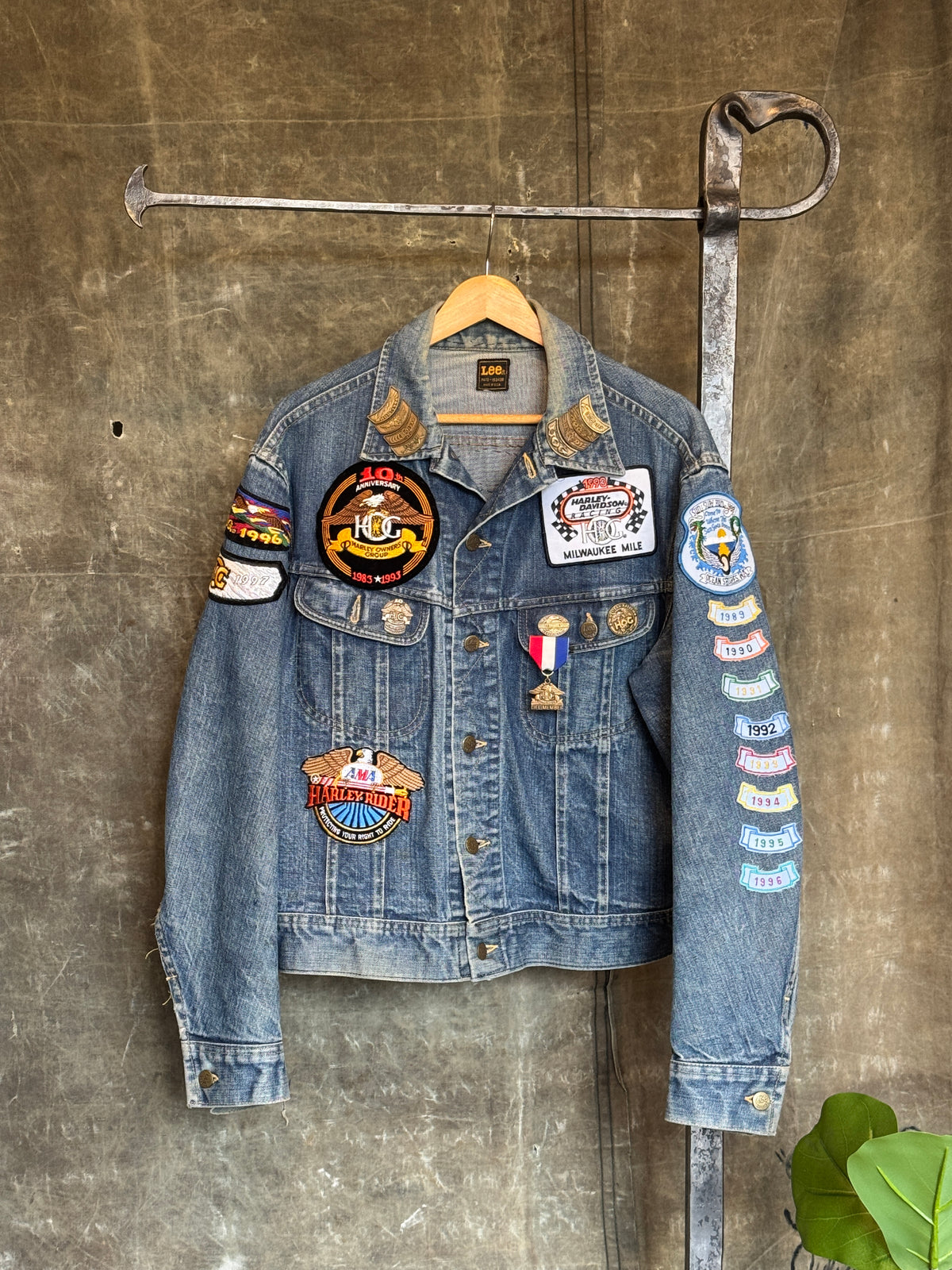 Vintage 1990s LEE Motorcycle Club Denim Jacket Sz