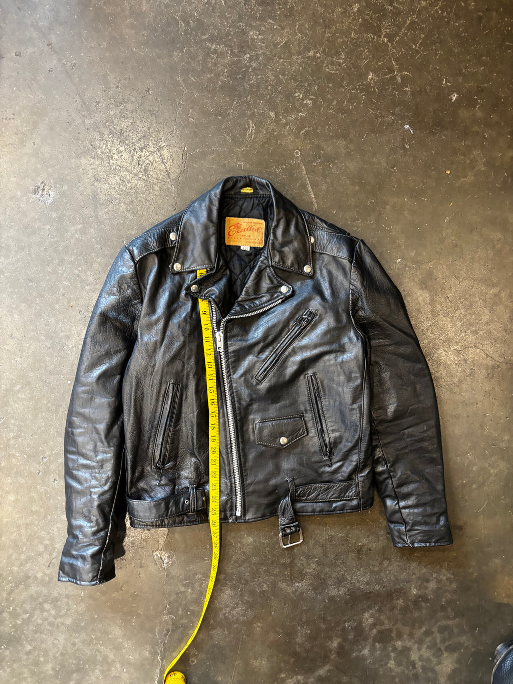 Vintage 1960s EXCELLED LEATHER Motorcycle Jacket Sz. 42(T)