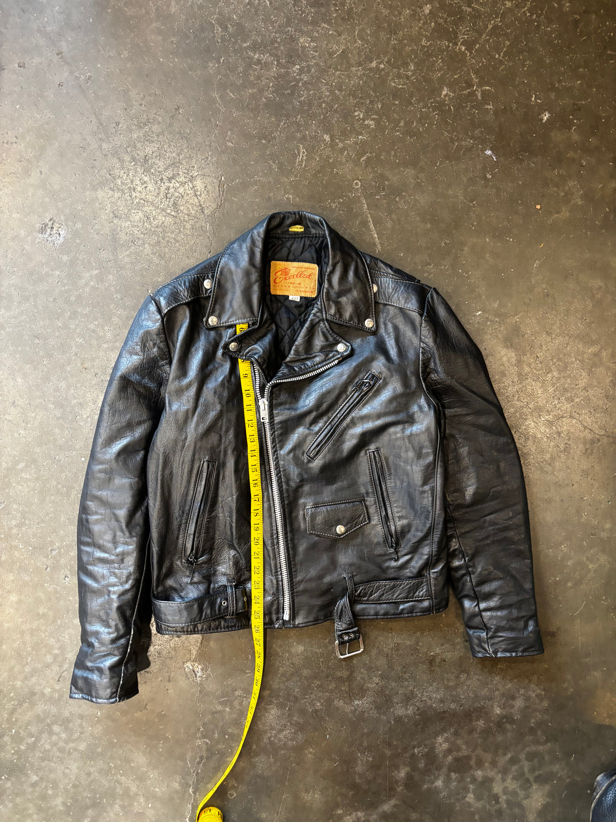 Vintage 1960s EXCELLED LEATHER Motorcycle Jacket Sz. 42(T)