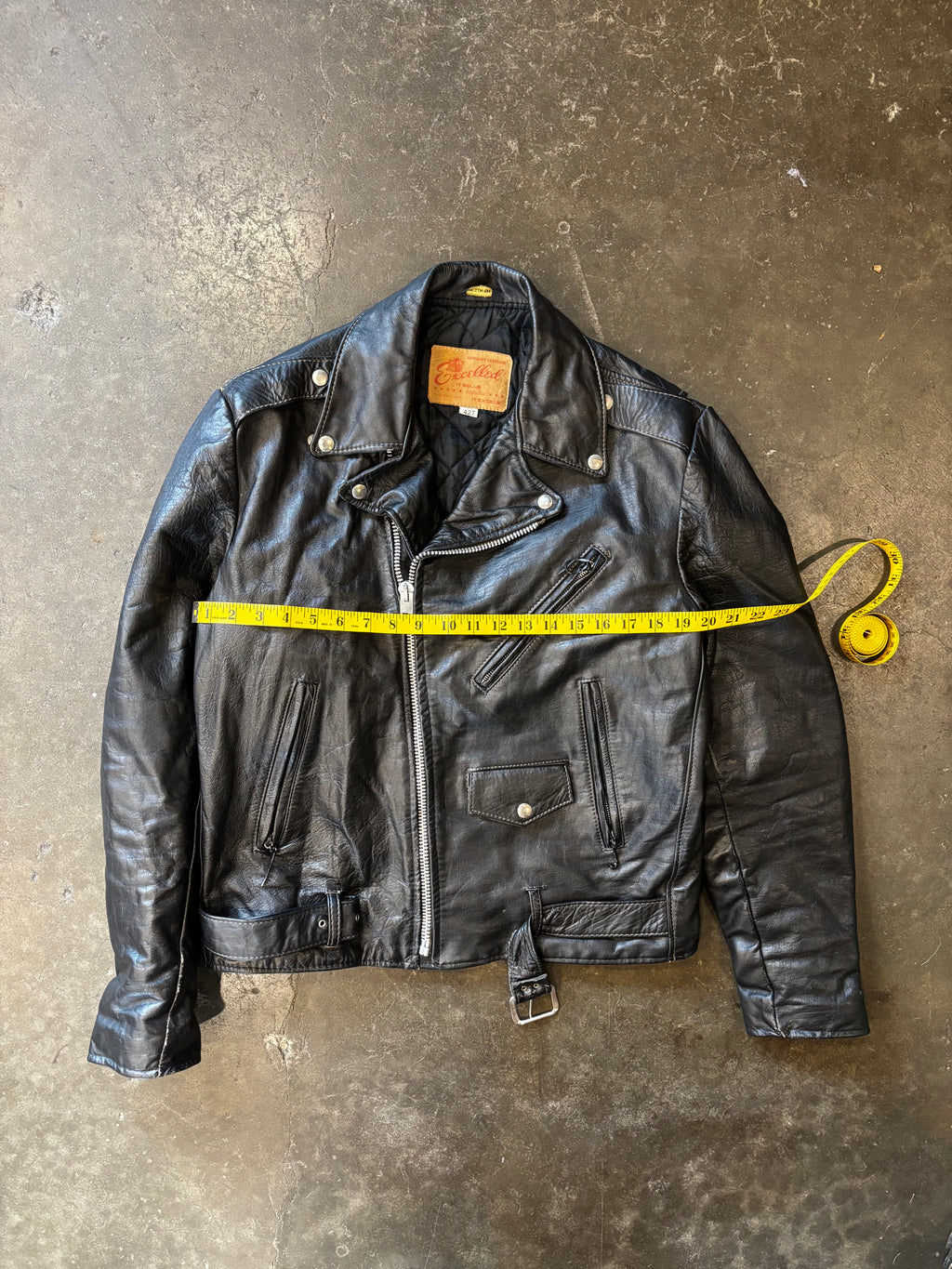 Vintage 1960s EXCELLED LEATHER Motorcycle Jacket Sz. 42(T)