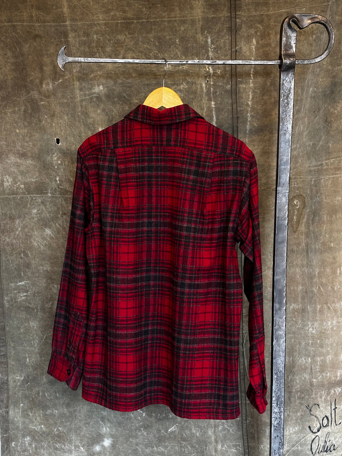 Vintage 1960s PENDLETON Wool Shadow Plaid Pendleton Board Shirt Sz M