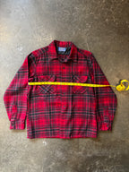 Vintage 1960s PENDLETON Wool Shadow Plaid Pendleton Board Shirt Sz M