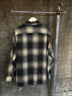 Vintage 1970s TOWNCRAFT Wool Shadow Plaid Board Shirt Sz L