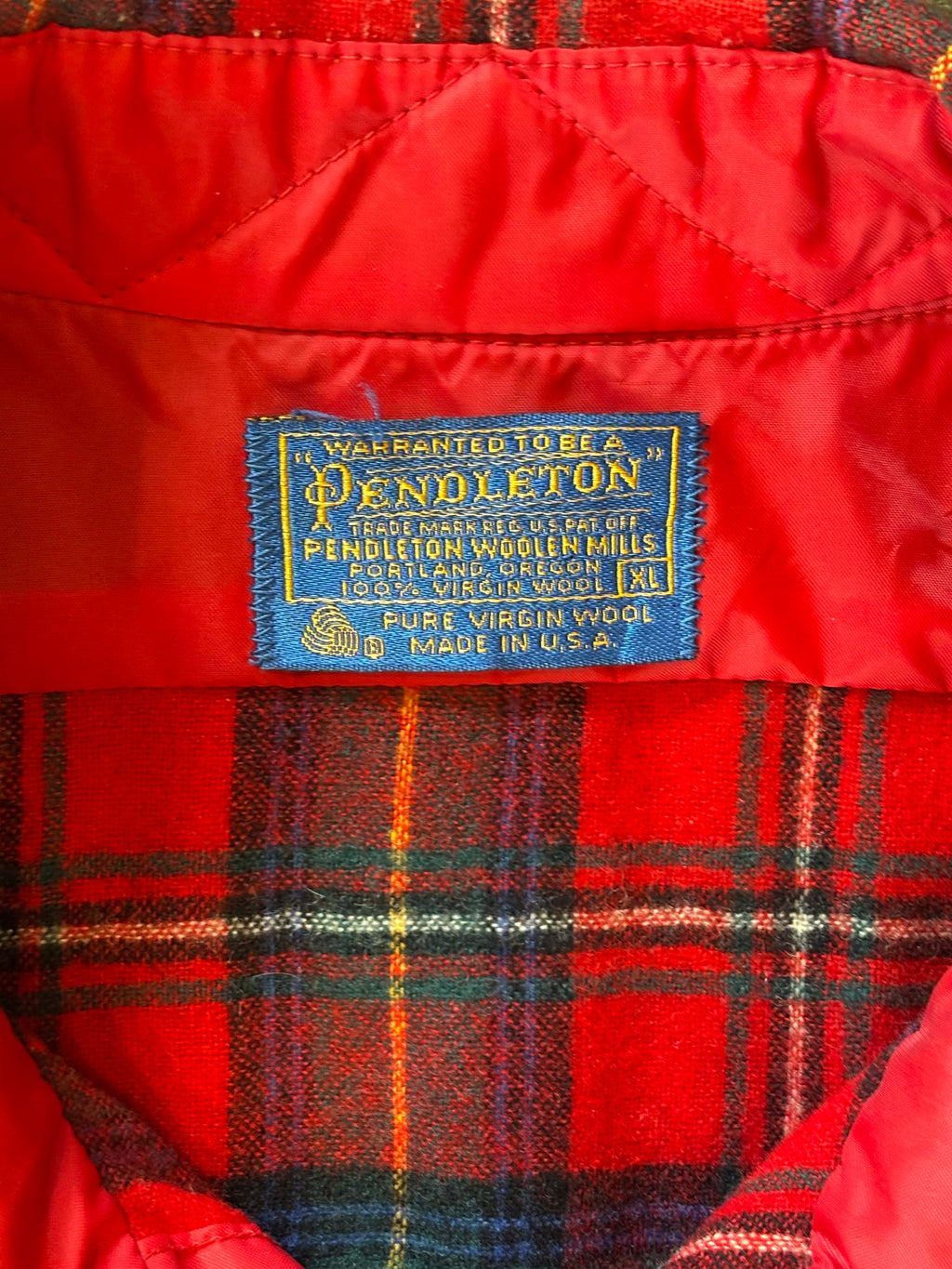 Vintage Wool PENDLETON Plaid Flannel Sz XL