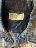 Vintage 1970s TOWNCRAFT Wool Shadow Plaid Board Shirt Sz L