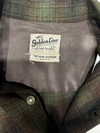 Vintage 1960s GOLDEN LINE Shadow Plaid Flannel Button-Ups Sz L