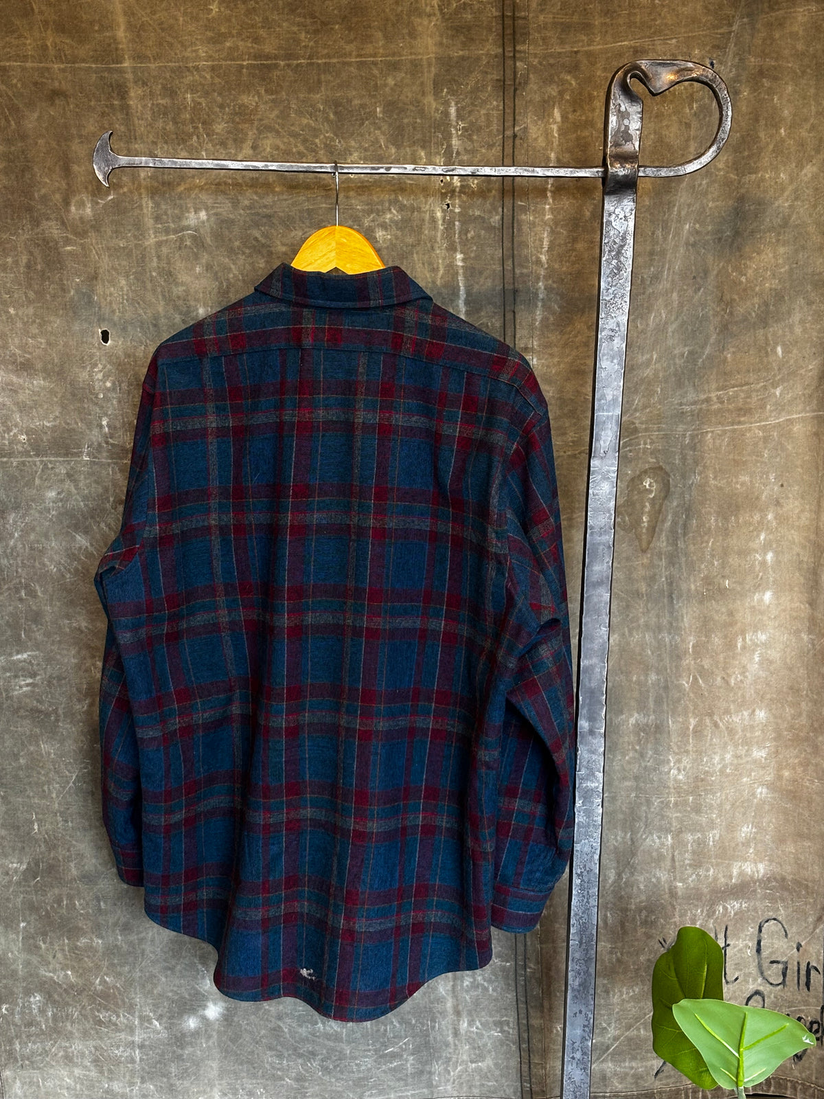 Vintage 1970s PENDLETON Wool Loop Collar Board Shirt Sz L
