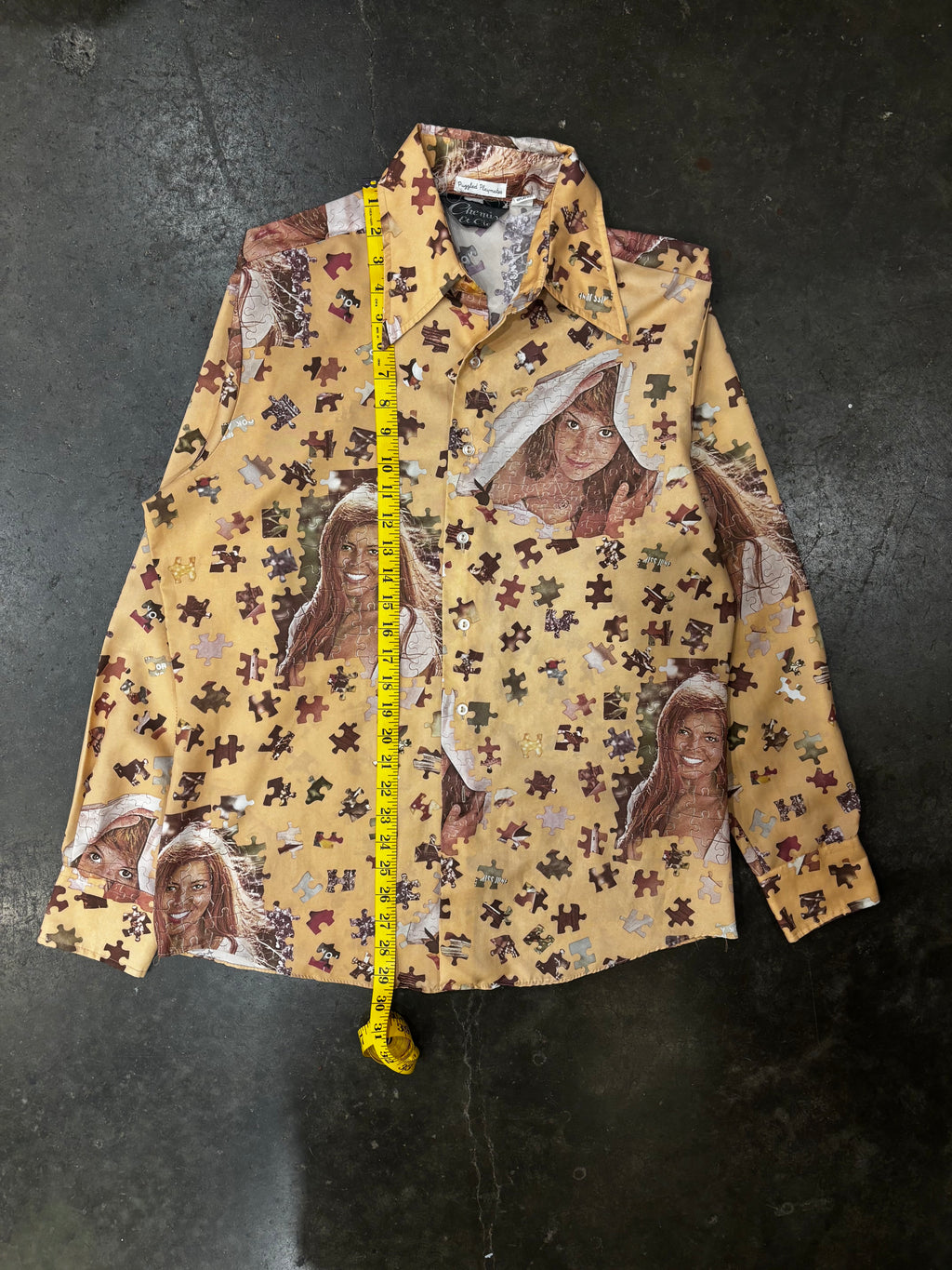 Vintage 1970s PLAYBOY Disco Button-Up Sz L